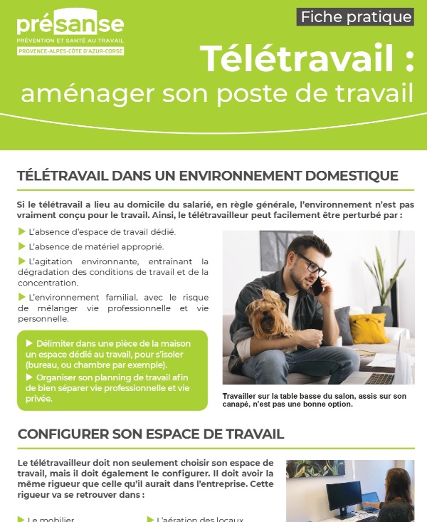 Télétravail : aménager son poste de travail 